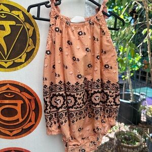 Spell Littles One Piece in Peach and Black